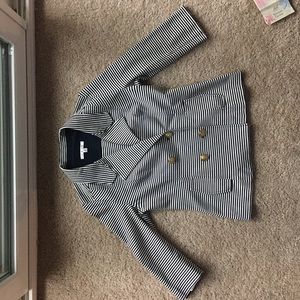 Cabi navy white striped blazer S